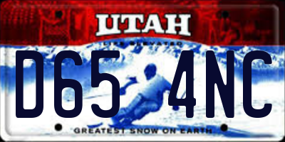 UT license plate D654NC