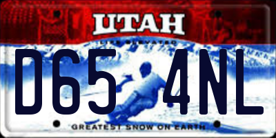 UT license plate D654NL