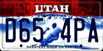 UT license plate D654PA