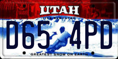 UT license plate D654PD