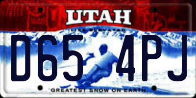 UT license plate D654PJ