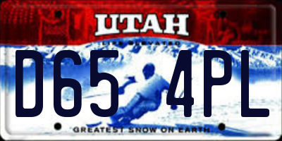 UT license plate D654PL
