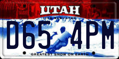 UT license plate D654PM