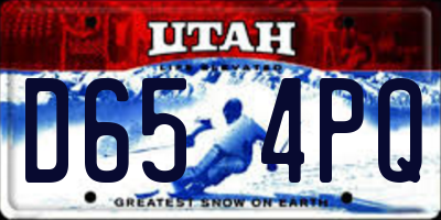 UT license plate D654PQ