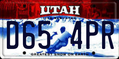 UT license plate D654PR