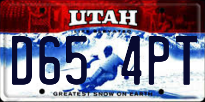 UT license plate D654PT