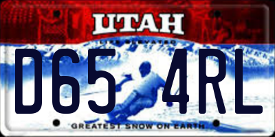 UT license plate D654RL