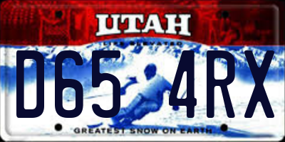 UT license plate D654RX