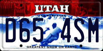 UT license plate D654SM