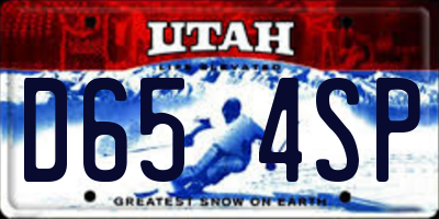 UT license plate D654SP