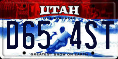 UT license plate D654ST