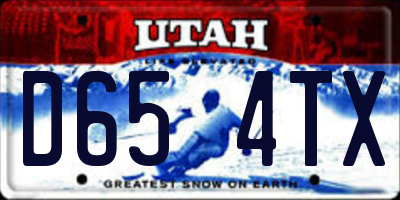 UT license plate D654TX