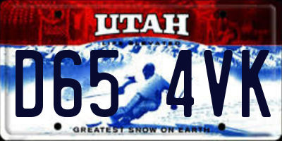 UT license plate D654VK