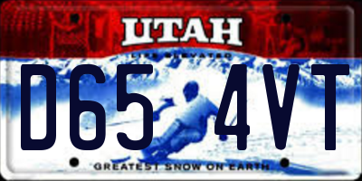 UT license plate D654VT