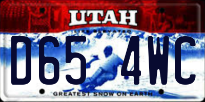 UT license plate D654WC