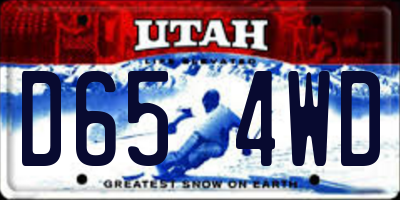UT license plate D654WD
