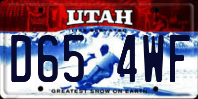 UT license plate D654WF