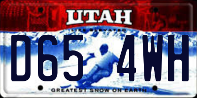 UT license plate D654WH