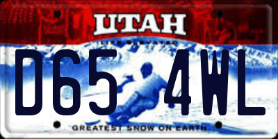 UT license plate D654WL