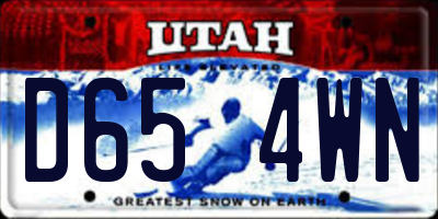UT license plate D654WN
