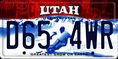 UT license plate D654WR