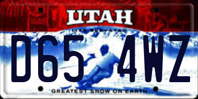 UT license plate D654WZ