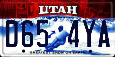 UT license plate D654YA