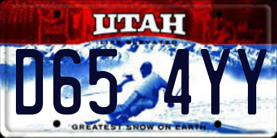 UT license plate D654YY