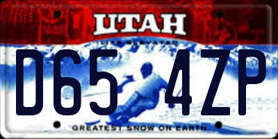 UT license plate D654ZP