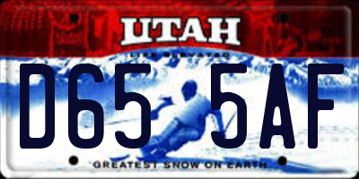UT license plate D655AF