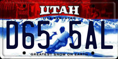 UT license plate D655AL