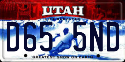 UT license plate D655ND