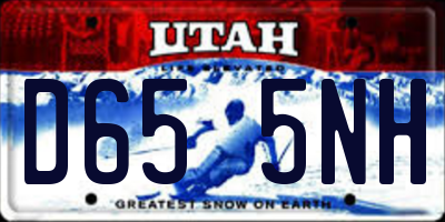 UT license plate D655NH