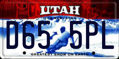 UT license plate D655PL