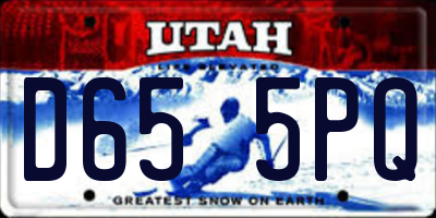UT license plate D655PQ