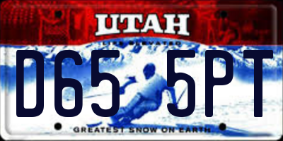 UT license plate D655PT