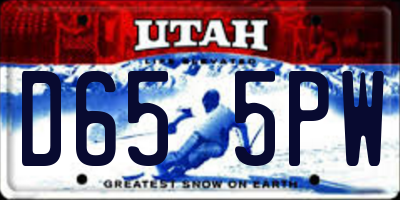 UT license plate D655PW