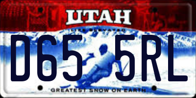 UT license plate D655RL