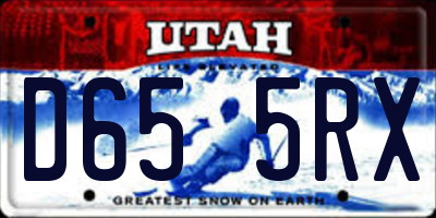 UT license plate D655RX