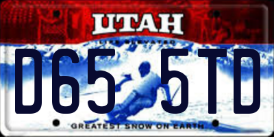 UT license plate D655TD
