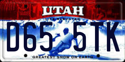 UT license plate D655TK