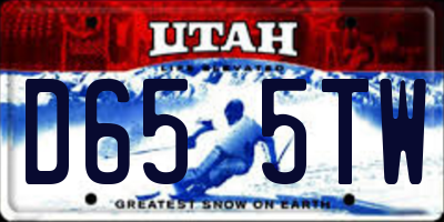 UT license plate D655TW