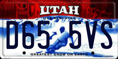 UT license plate D655VS