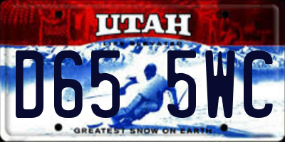 UT license plate D655WC