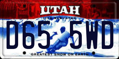 UT license plate D655WD
