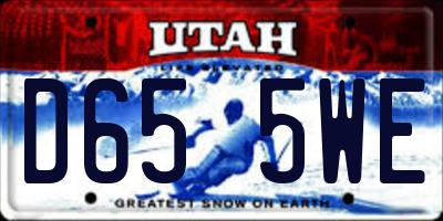 UT license plate D655WE