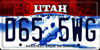 UT license plate D655WG