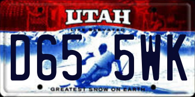 UT license plate D655WK