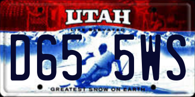 UT license plate D655WS