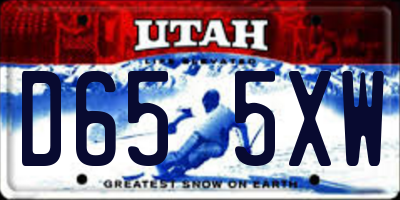 UT license plate D655XW